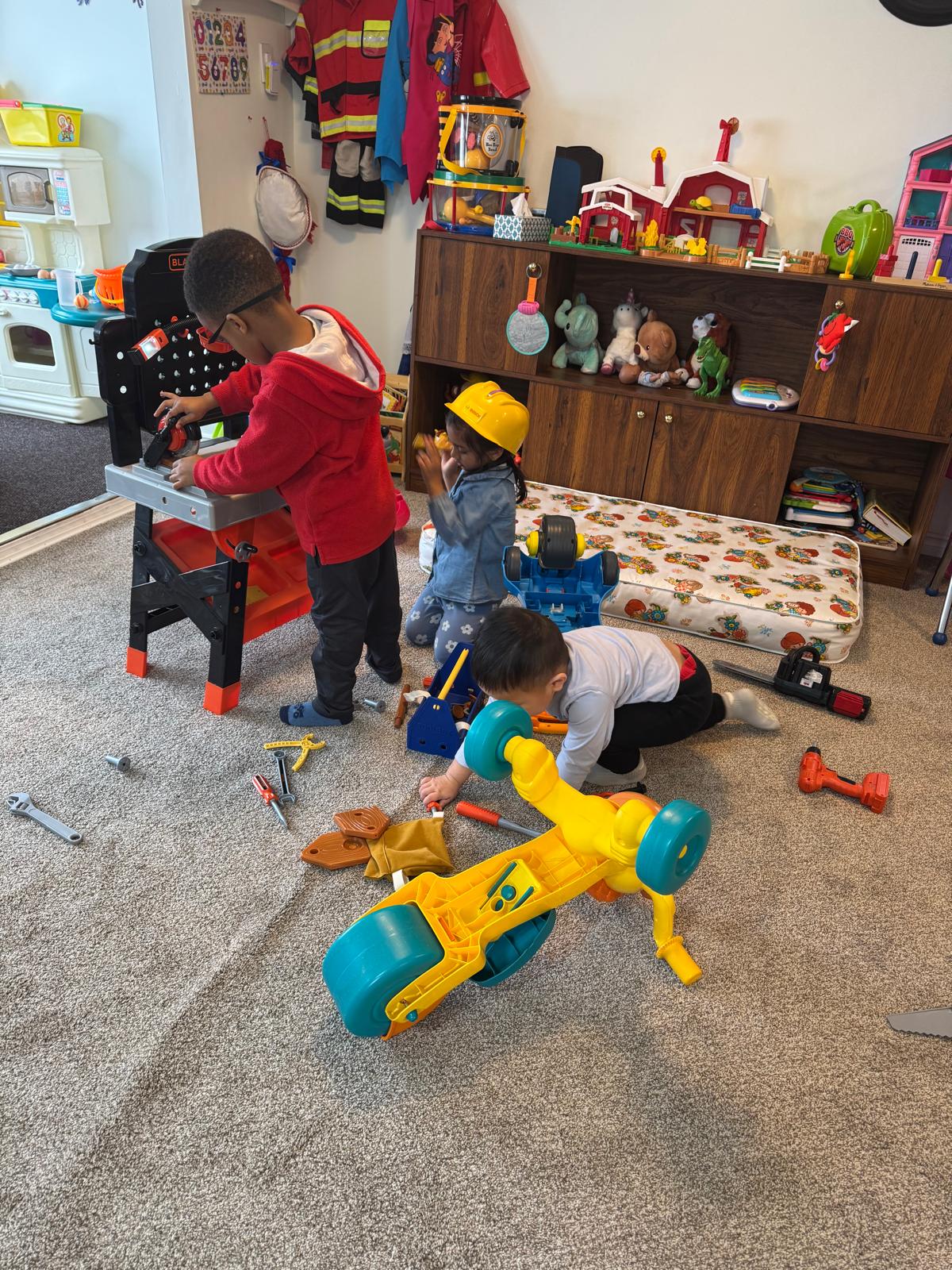 Modern playground equipment at Regina daycare